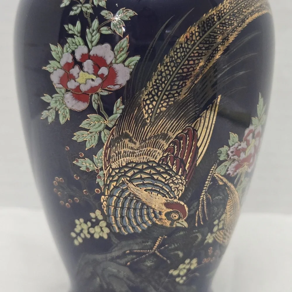 Vtg Asahi Sato Gordon Collection Cobalt Blue Vase 6